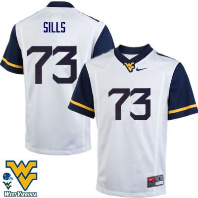 Men's West Virginia Mountaineers NCAA #73 Josh Sills White Authentic Nike Stitched College Football Jersey UC15Y04ZI